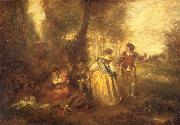 Jean-Antoine Watteau Le Plaisir pastoral oil on canvas